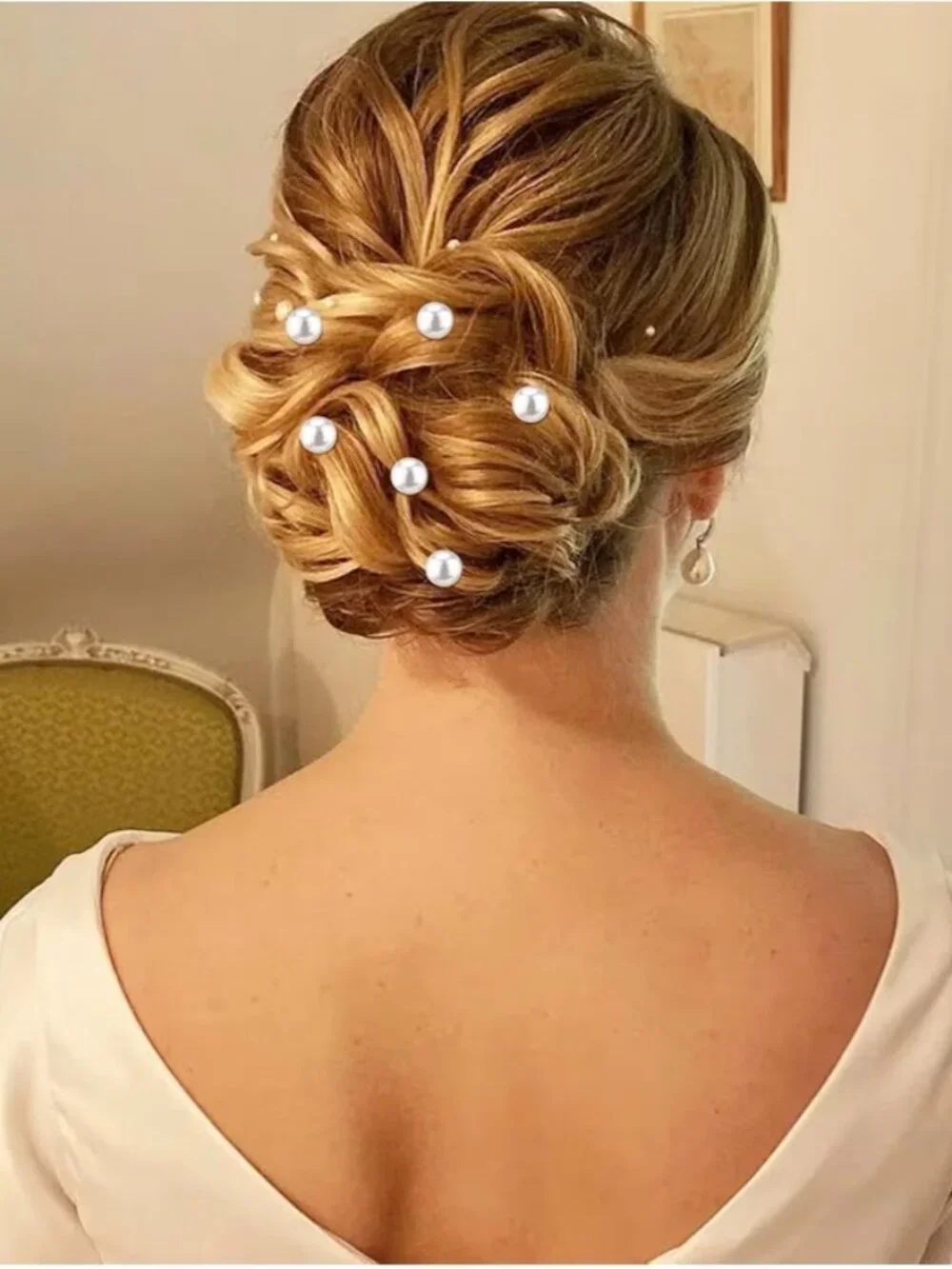 20 Pcs Spiral Hair Pins‎ Gold/Pearl for Wedding/Bridal/Prom Clips